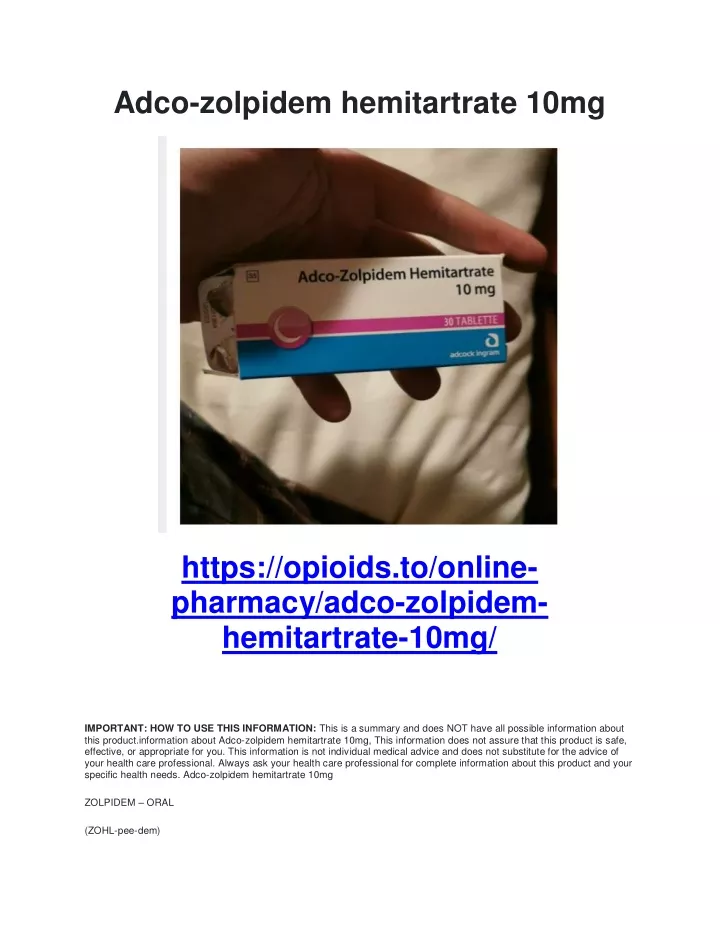 adco zolpidem hemitartrate 10mg