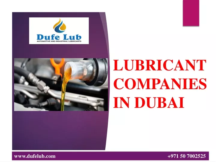 lubricant companies in dubai
