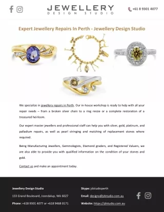 Expert Jewellery Repairs In Perth - Jewellery Design Studio