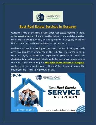 Best Real Estate Services in Gurgaon