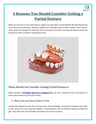 4 reasons you should consider getting a partial