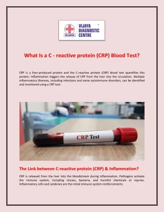 what is a c reactive protein crp blood test