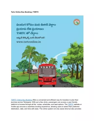 tsrtc online bus booking tsrtc