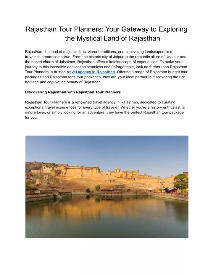 rajasthan tour planners your gateway to exploring