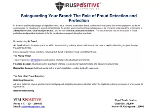 Safeguarding Your Brand: The Role of Fraud Detection and Protection