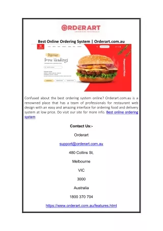 Best Online Ordering System | Orderart.com.au