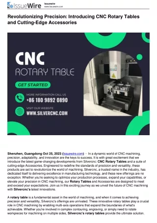 Revolutionizing Precision: Introducing CNC Rotary Tables and Cutting-Edge Access