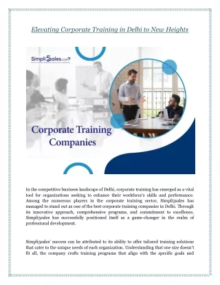 Elevating Corporate Training in Delhi to New Heights