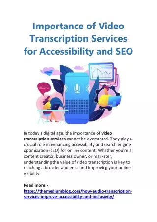 Importance of Video Transcription Services for Accessibility and SEO