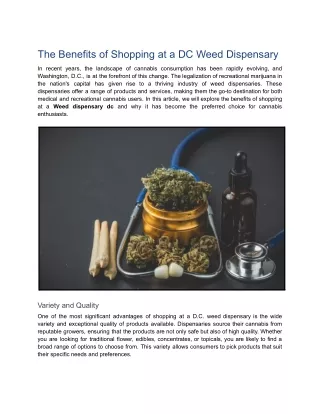 The Benefits of Shopping at a DC Weed Dispensary