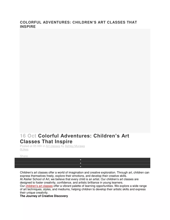 colorful adventures children s art classes that