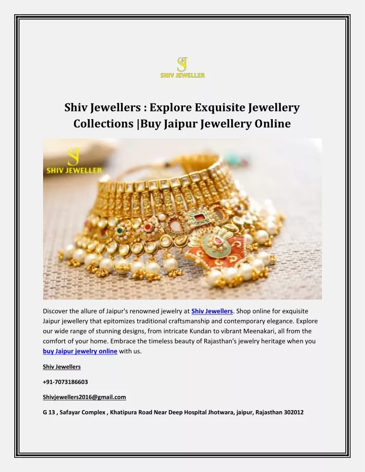 shiv jewellers explore exquisite jewellery