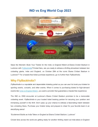ind vs eng world cup 2023