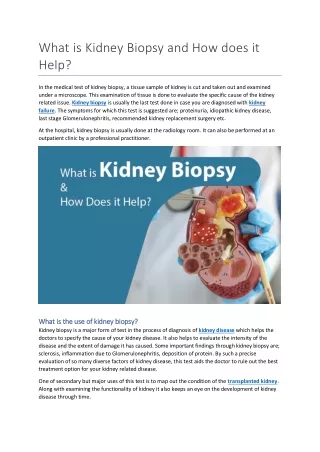 Done-What is kidney biopsy and how does it help
