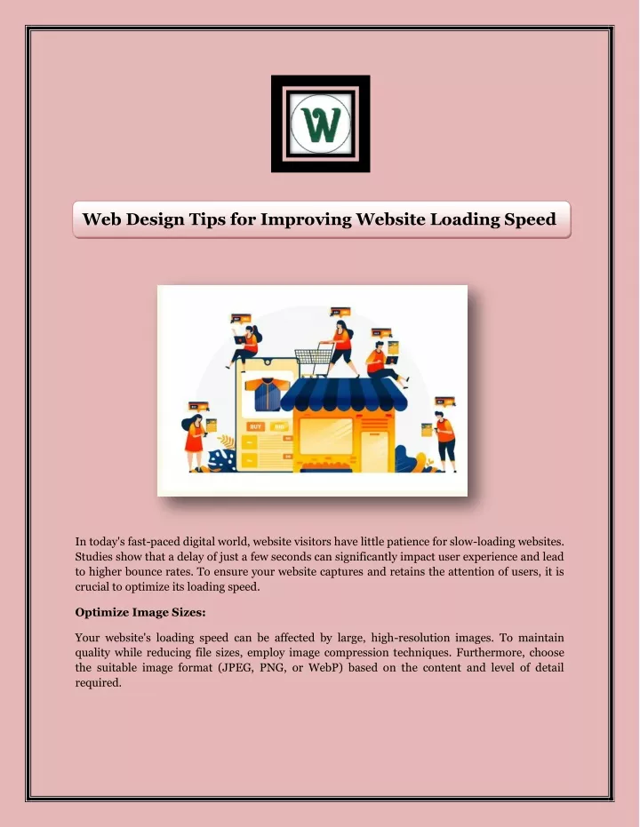 web design tips for improving website loading