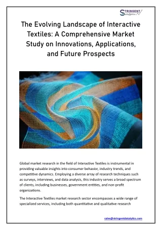 the evolving landscape of interactive textiles