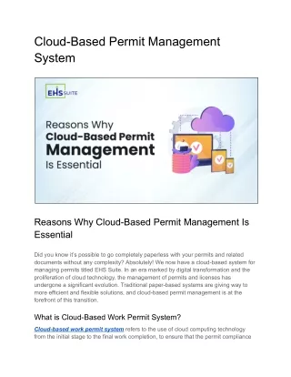 cloud based work permit system