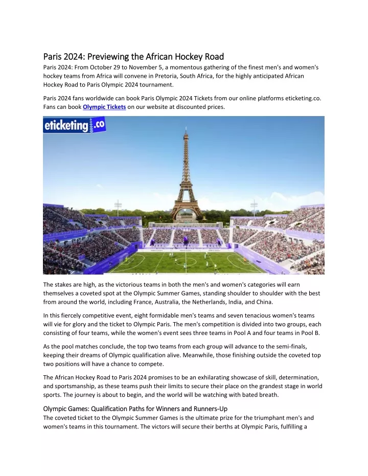 paris 2024 previewing the african hockey road