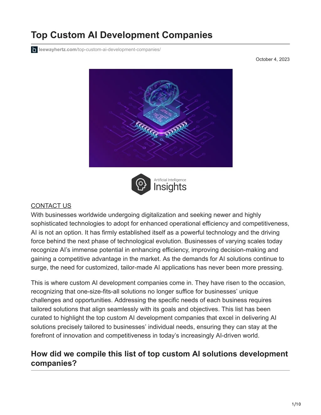 PPT - Top Custom AI Development Companies PowerPoint Presentation, free ...