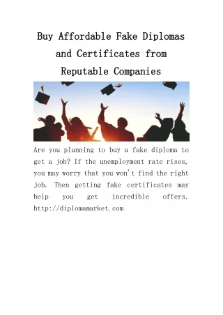 Buy Affordable Fake Diplomas and Certificates from Reputable Companies