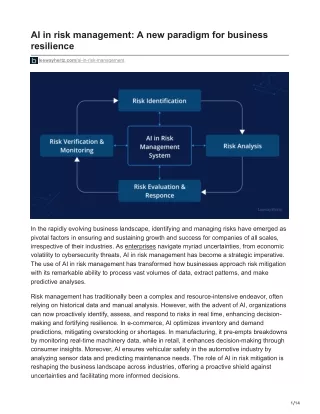 ai in risk management a new paradigm for business