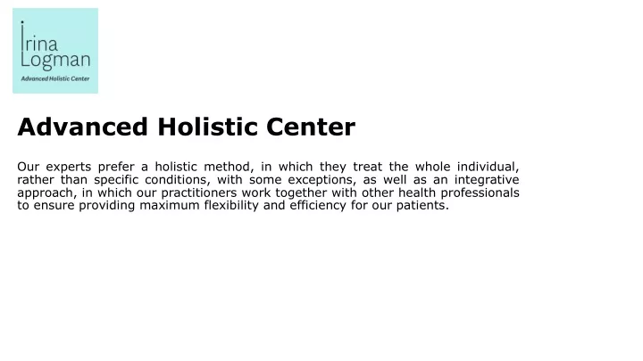 advanced holistic center
