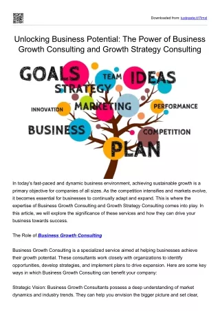 Unlocking Business Potential: The Power of Business Growth Consulting and Growth