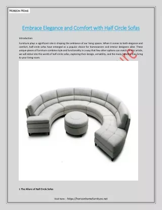 Embrace Elegance and Comfort with Half Circle Sofas