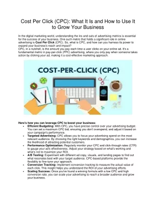 Cost Per Click (CPC): What It Is and How to Use It to Grow Your Business