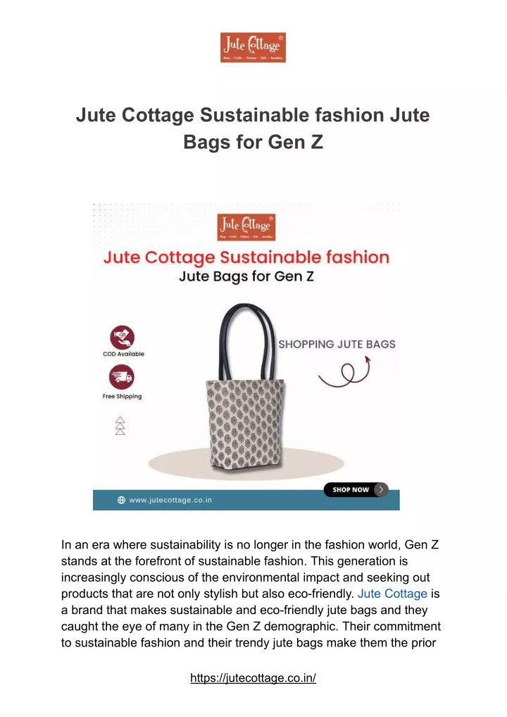 jute cottage sustainable fashion jute bags
