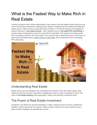 What is the Fastest Way to Make Rich in Real Estate