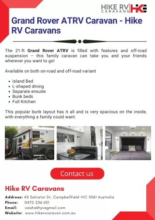 Grand Rover ATRV Caravan - Hike RV Caravans