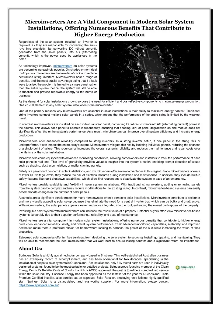 microinverters are a vital component in modern