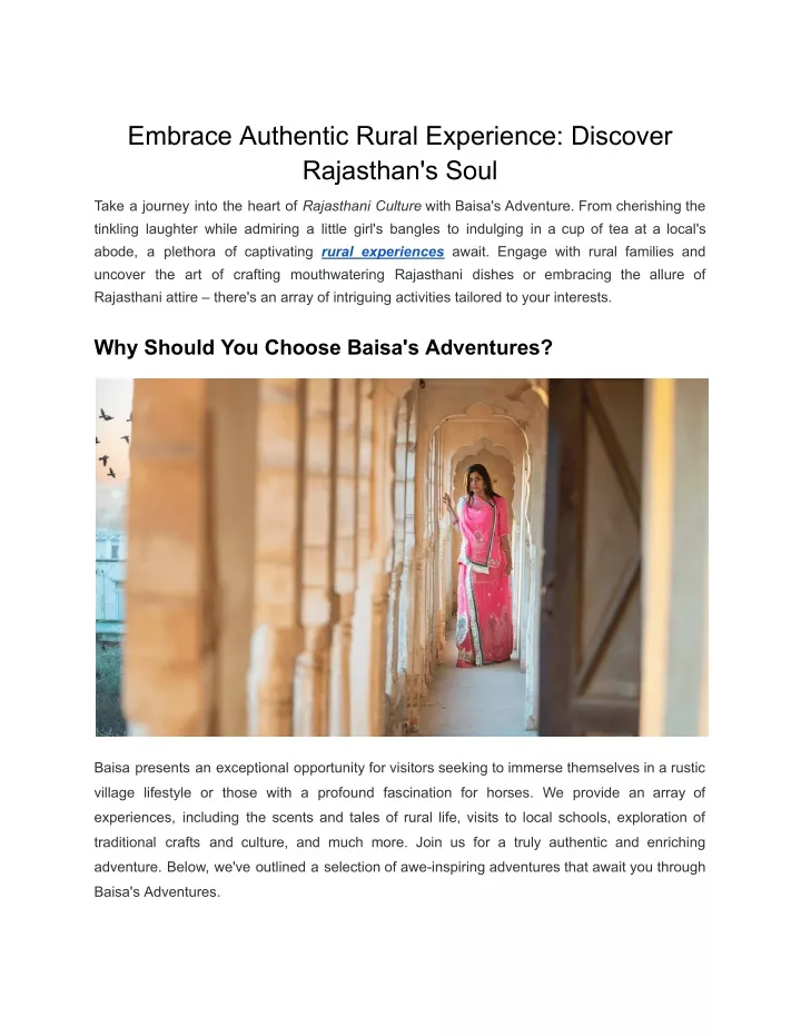 embrace authentic rural experience discover