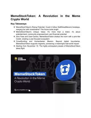 memestocktoken a revolution in the meme crypto