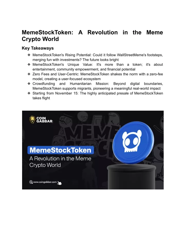 memestocktoken a revolution in the meme crypto