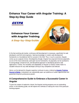 enhance your career with angular training a step