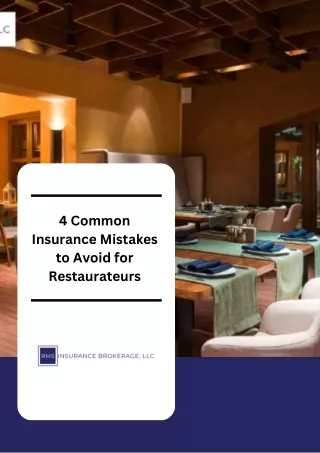 4 Common Insurance Mistakes to Avoid for Restaurateurs PDF