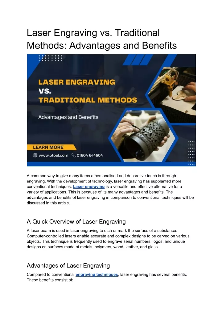 laser engraving vs traditional methods advantages