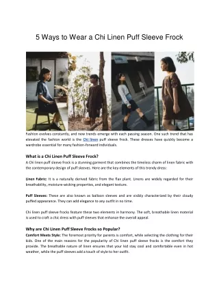 Chi Linen Puff Sleeve Frock 5 Stylish Ways to Wear