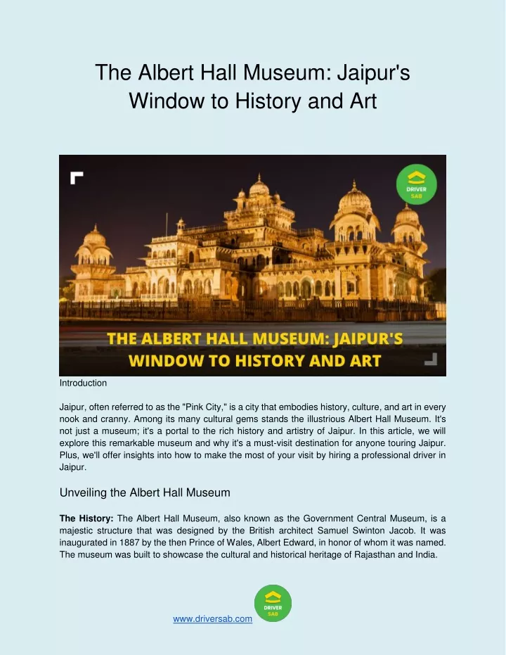 the albert hall museum jaipur s window to history