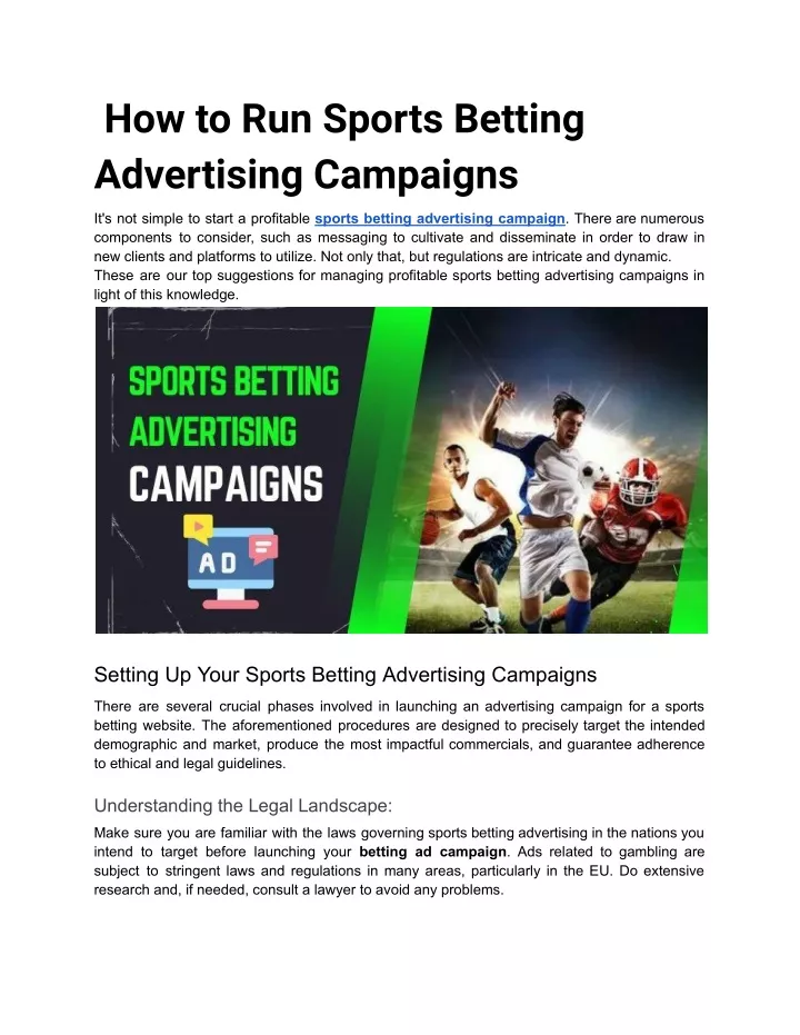 how to run sports betting advertising campaigns