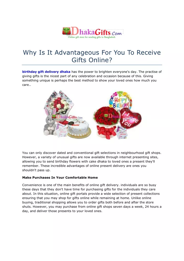 why is it advantageous for you to receive gifts