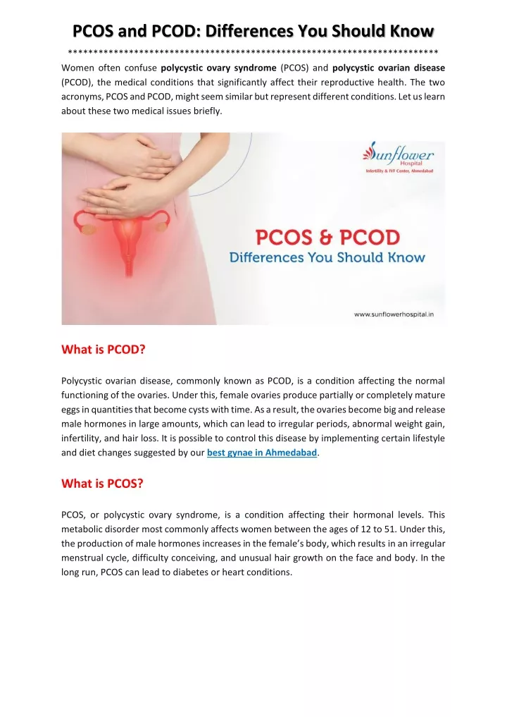 pcos and pcod differences you should know