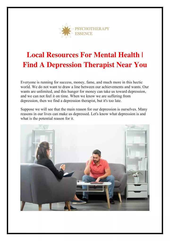 local resources for mental health find
