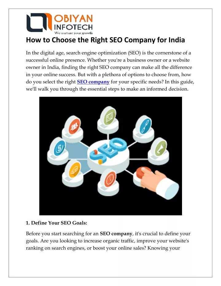 how to choose the right seo company for india