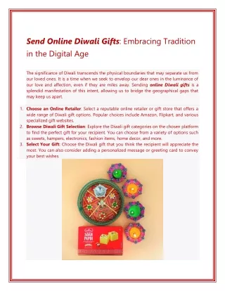 Send Online Diwali Gifts: Embracing Tradition in the Digital Age