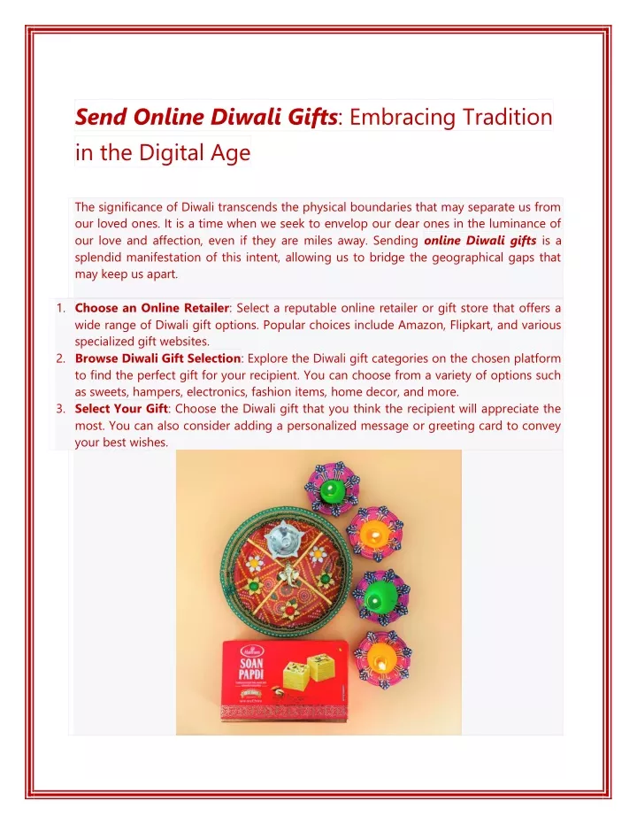 send online diwali gifts embracing tradition