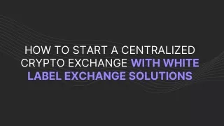 how to start a centralized crypto exchange with