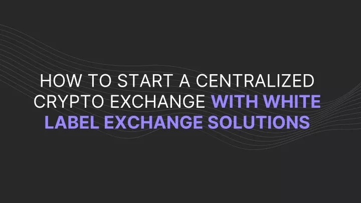 how to start a centralized crypto exchange with